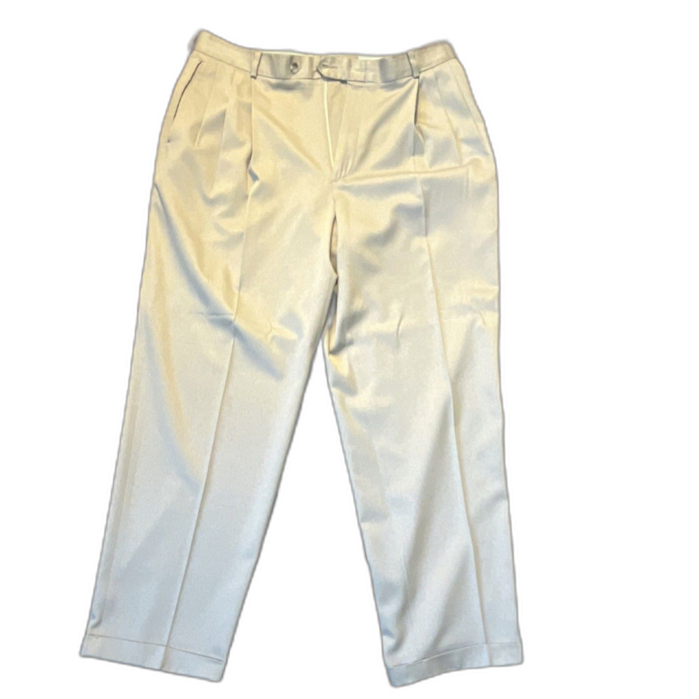 Slates Levi Strauss & Co. Original Fit Pleated Dress Pants 36 Beige Polyester